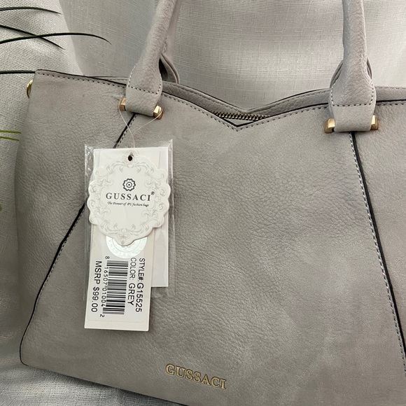 Classic Vegan Leather gray handbag - Picture 2 of 12